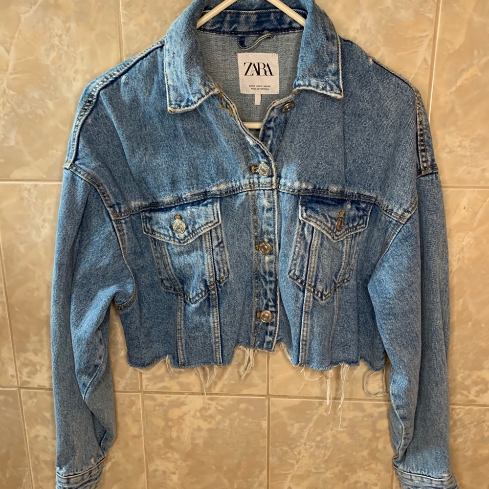 Zara cropped denim jacket